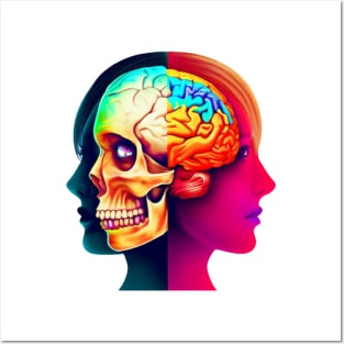 Beauty With Brain Colorful Posters and Art